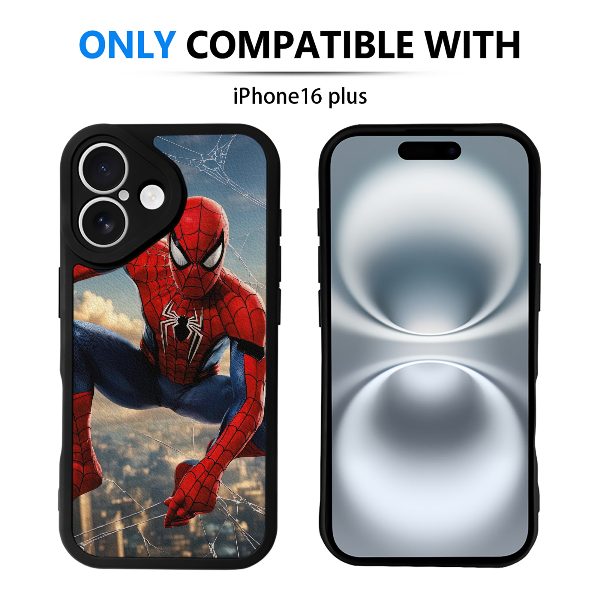 Spider Man スパイダーマン 【iPhone 16シリーズ対応】シリコンスマホケース（レザー調） 材質：シリコン